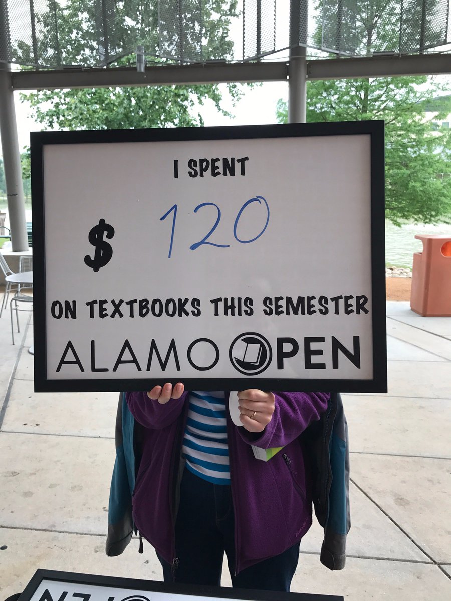 AlamoOpen's tweet image. @AlamoOpen was at @govista today talking with real students about textbooks. #OER #RealStudentProblems #AlamoOPEN #textbookbroke