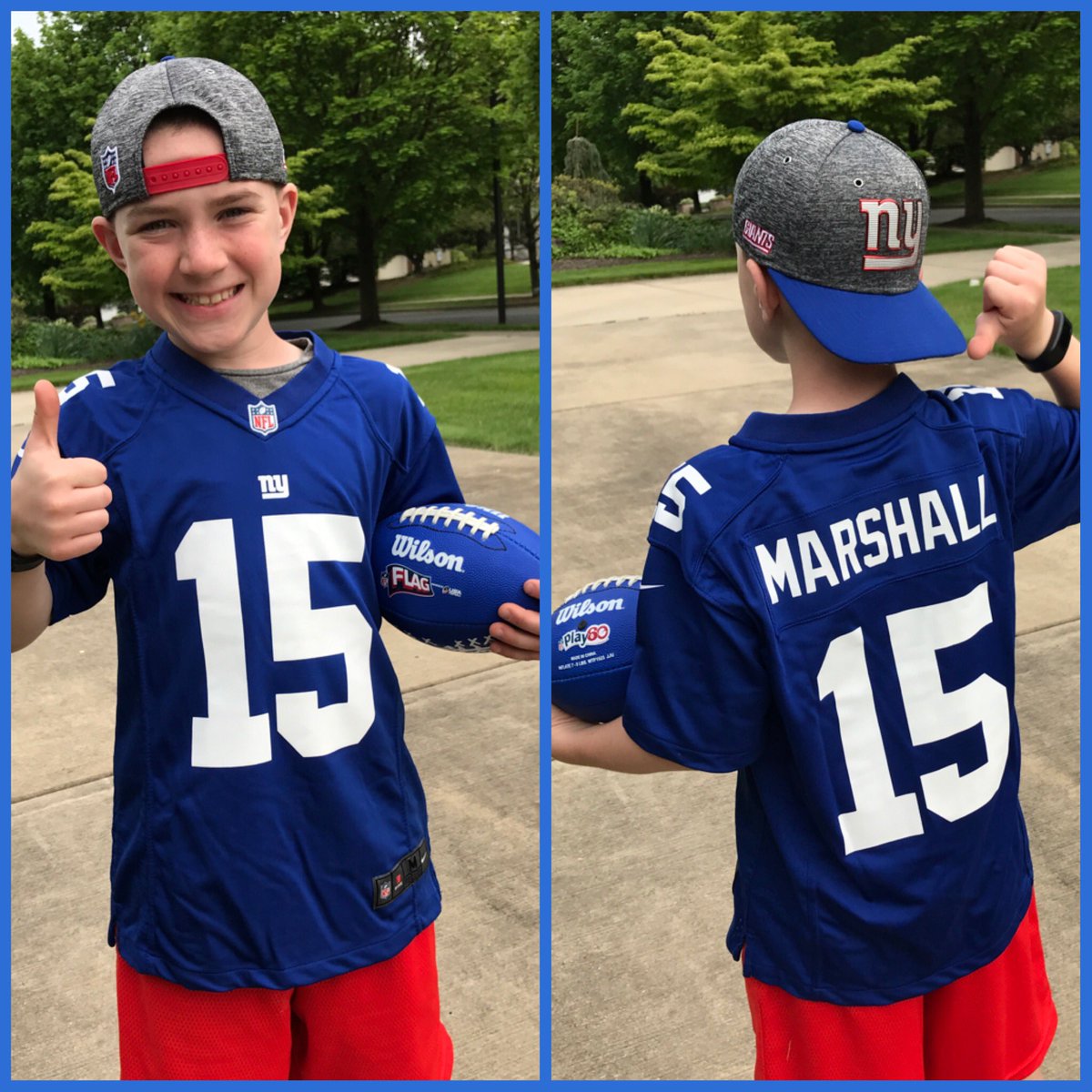 calebcorsa's tweet photo. 🏈@OfficialNFLShop confirms CalebC from @lilsportsters is the 1ST Kid to receive Youth @BMarshall @Giants jersey! 🙌 Good Luck this year BM!🏆 https://t.co/ZT9atQdQjY