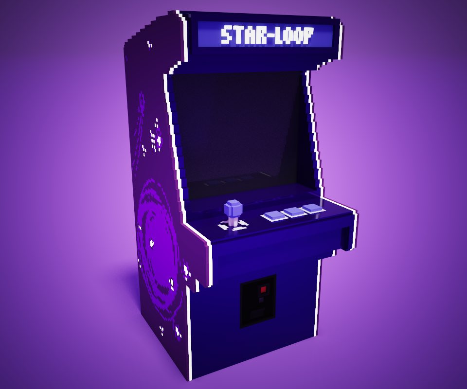 KraftumGames's tweet image. Our #StarLoop arcade cabinet #gameart concept is ready! #retro #indiedev #magicavoxel #screenshotsaturday