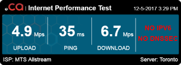 pcguy8088's tweet image. According to bit.ly/2pGOpqg my internet speed is no where near 50/5 on my fibre connection from #BellMTS