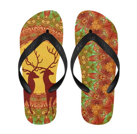 Run to the #beach and leave your footprints! Mandala YOUNG DEERS with Full Moon Flip Flops by Eddartshop bit.ly/2qC1Vkg