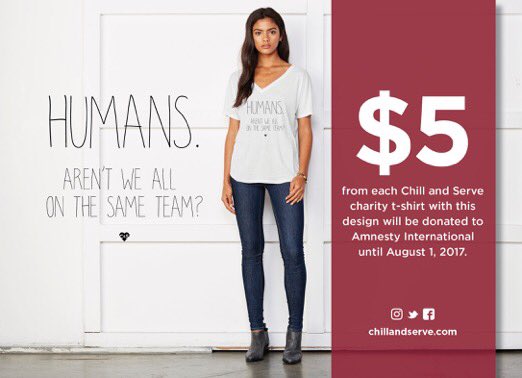 $5 from every Humans Charity T goes to #amnestyinternational until Aug 1. Please help us make a difference💕bit.ly/2qBm5Lg <a href="/amnesty/">Amnesty International</a>