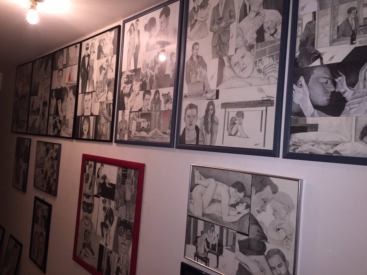 My collection Fifty + Jamie 😂 
3 years of work✍🏻...more than 250 drawings...and it's not over!👏🏻
<a href="/E_L_James/">E L James 💙</a> ❤️🙈