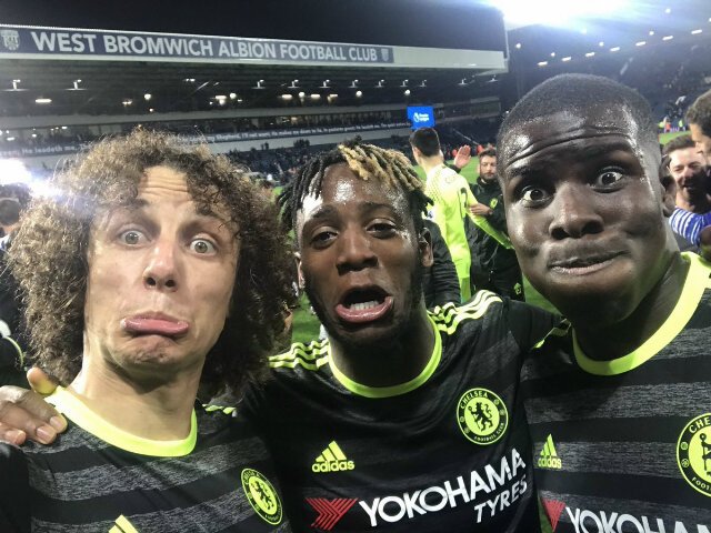 Threesome action! Wkwk #Champions #PL #Celebration