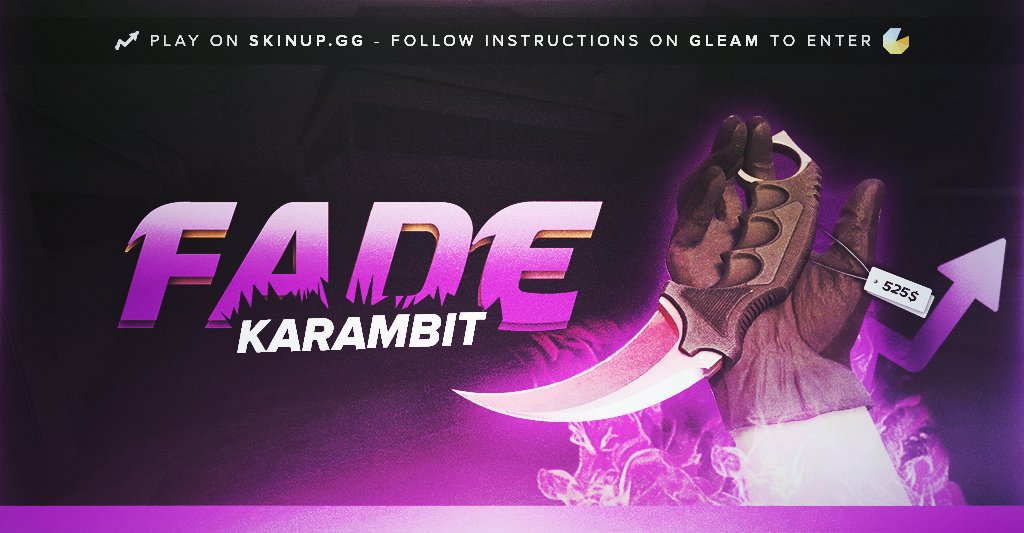 skinupgg's tweet photo. KARAMBIT FADE GIVEAWAY 🌈 WITH SKINUP 📈 
1. Like this post 
2. Write in comment "SKINUP <3"
3. Go to: https://t.co/7APGHO7ISH https://t.co/SDauBFqg1n