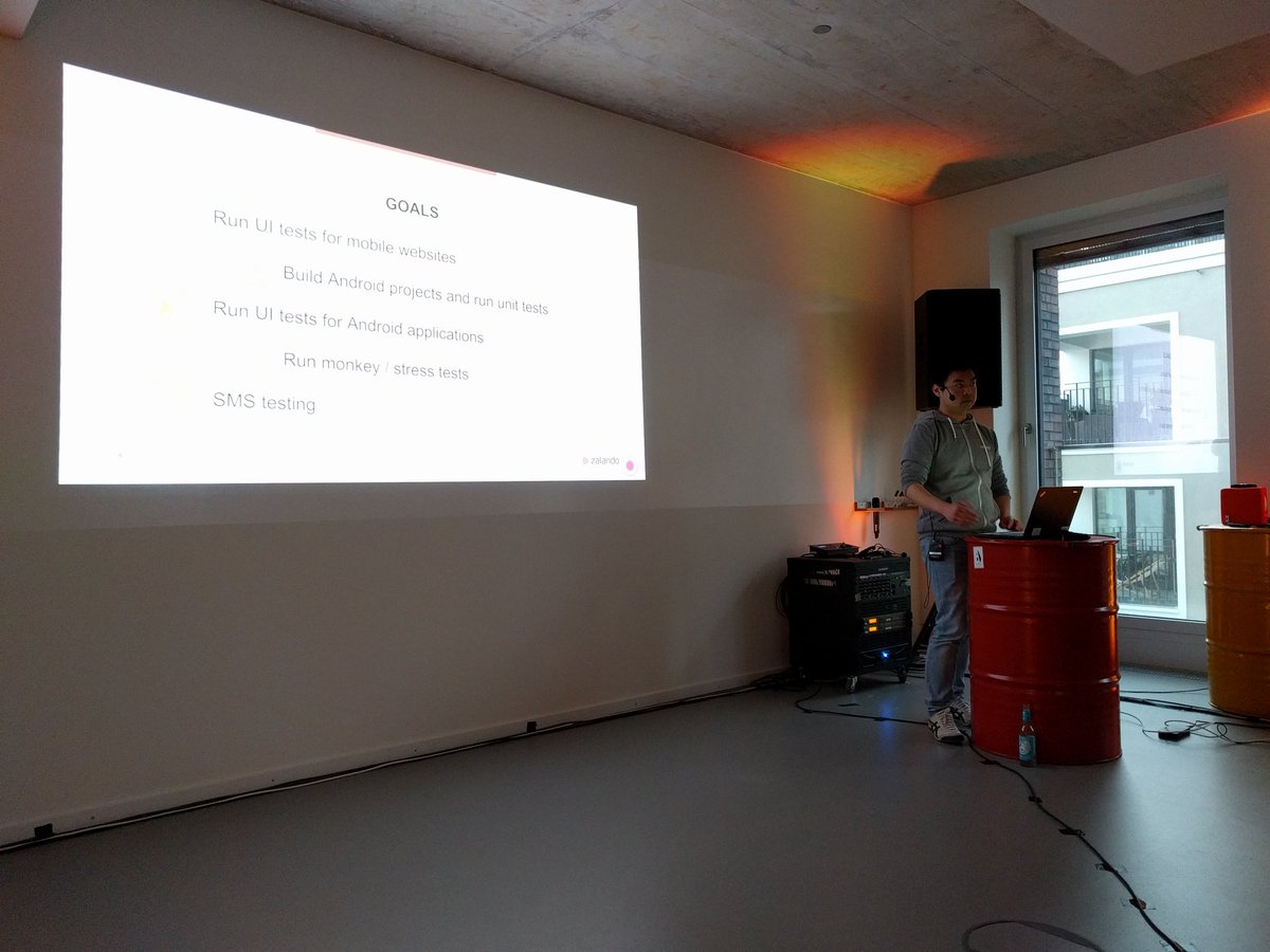 diegofmolina's tweet photo. We had a great time with @butomo1989 and  @elgalu presenting #Docker-Android and #Zalenium in the @docker Meetup in Hamburg @ZalandoTech https://t.co/S6rdUUDEno