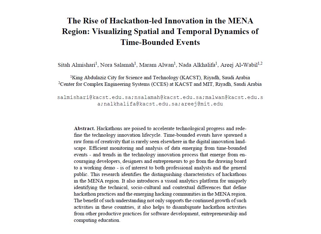 HCI_Lab's tweet photo. #HCI_Lab Project at HCII2017

The Rise of Hackathon-led Innovation: Spatial/Temporal Dynamics in Time-bounded Events https://t.co/jY6mtmWg1w https://t.co/JgaDNqn7jq