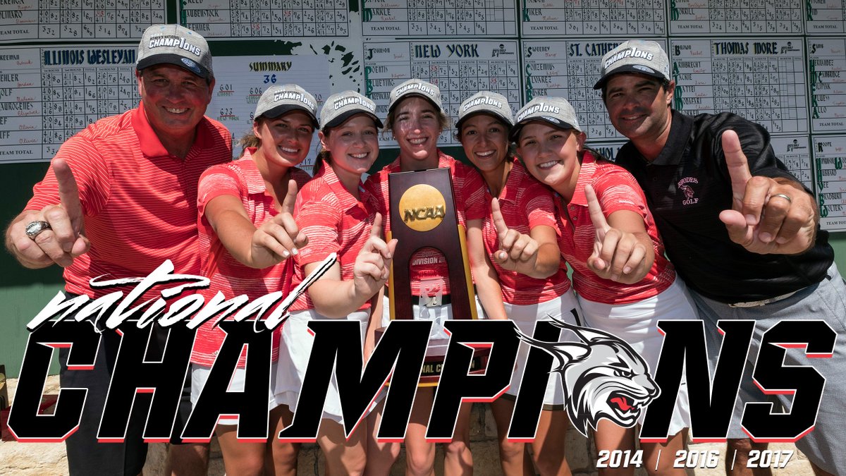 RhodesAthletics's tweet image. RECAP | CHAMPS AGAIN! @RhodesLynxWGolf George Fox to Claim Third National Title #LynxOnTop rhodeslynx.com/news/2017/5/12…
