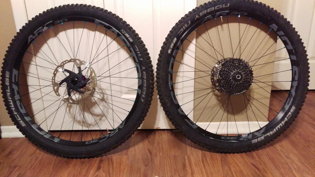 GregTaylor12's tweet photo. New wheels are done. #Easton #Wheel #mountainbiking #hopehubs #hopepro4 #shimano #nobbynics #tires #schwalbe #bikes https://t.co/6mmvjEsn5J