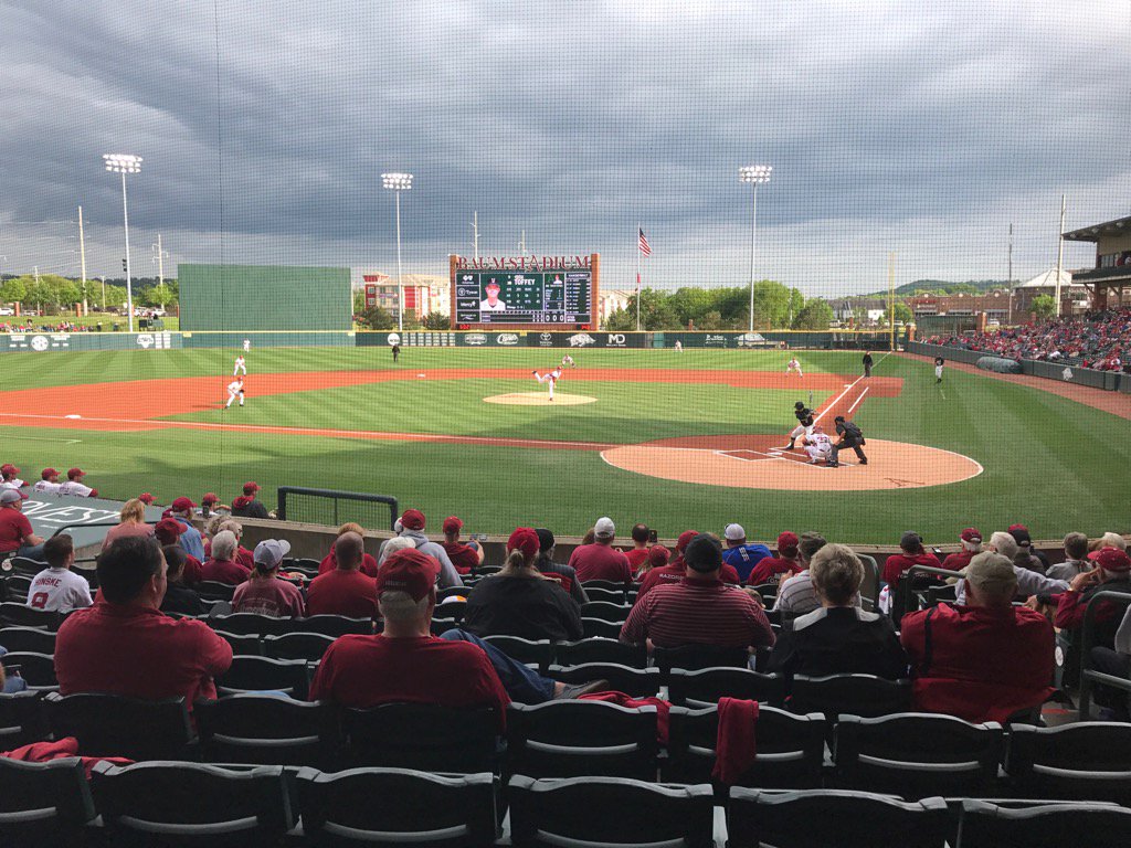 RickyCrossAR's tweet photo. 1st pitch AR vs Vandy. #Baumtime https://t.co/QmiwH0gkW2