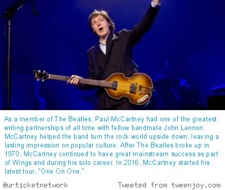 urticketnetwork's tweet image. Concerts: Paul McCartney Tickets invol.co/clyq9