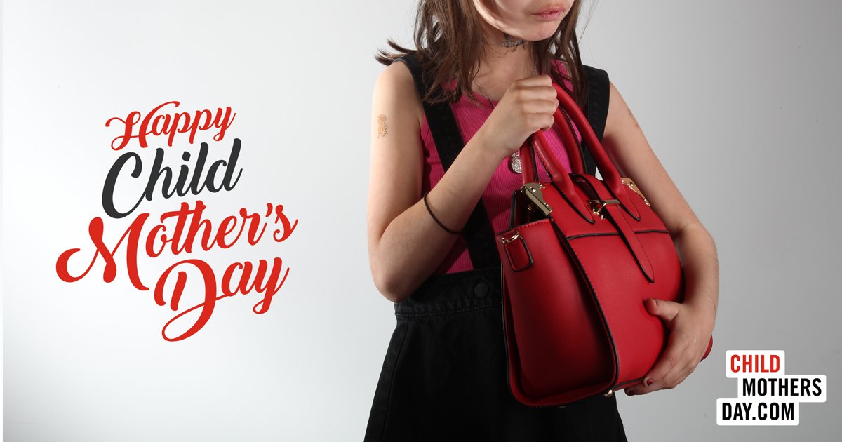 Mother's Day is on Sunday. Don't forget about the 12-year-old mothers out there. childmothersday.com #childmothersday