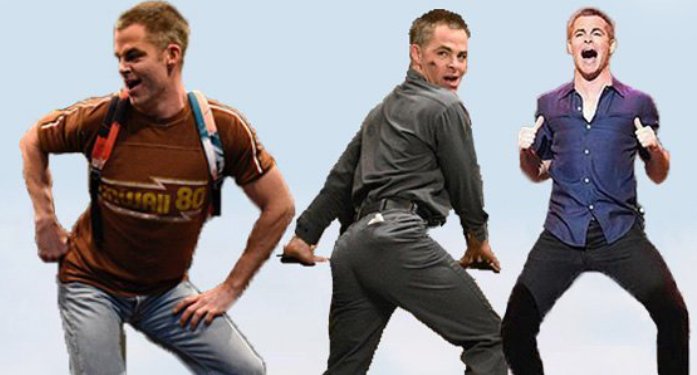 BlueMeetGreen1's tweet photo. My #photoedit of #chrispine and his gyrating hips on #snl. https://t.co/L3XYQDpusO