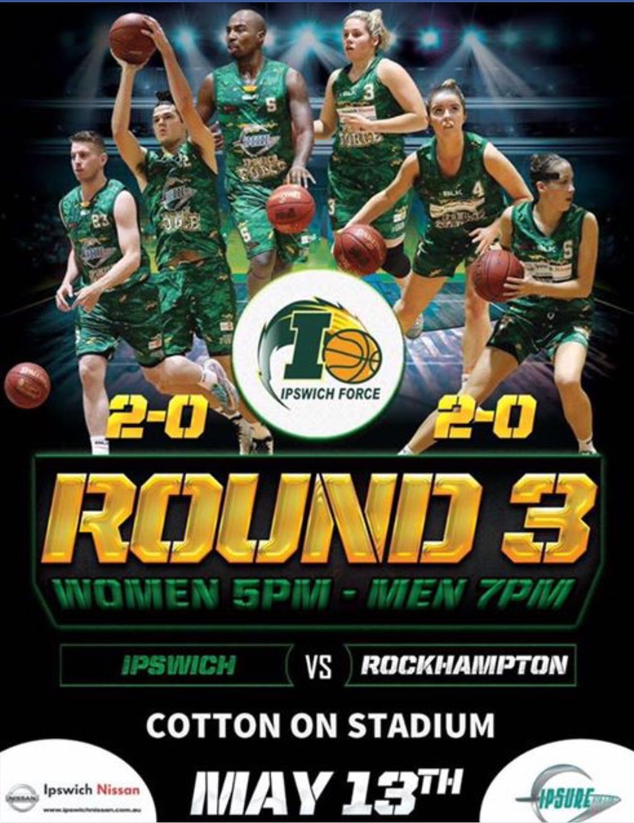 Today is tips off round 3 for our Ipswich force men's and women's team! Get down to cotton on stadium #ForceBasketball #GameDay #QBL17