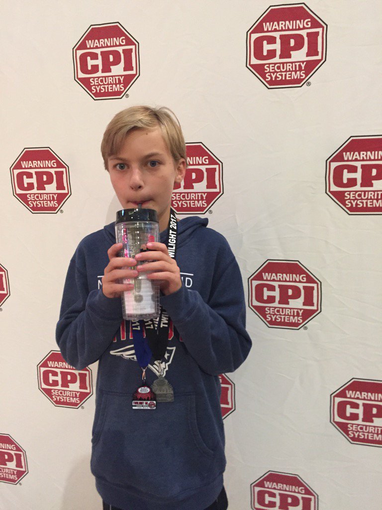 Evan Wey 1st place 1-14 age group at Twilight 5k. #CpiRunlikeyoustoleit @cpi_security.