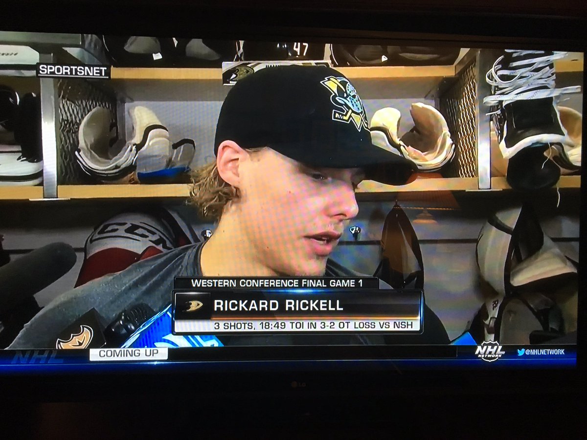 ZachCav's tweet photo. So, @NHLNetwork, let's talk. 1) That's not how you spell Rickard Rakell. 2) That's Hampus Lindholm. #KnowYourSwedes https://t.co/EDYXlgR6ws