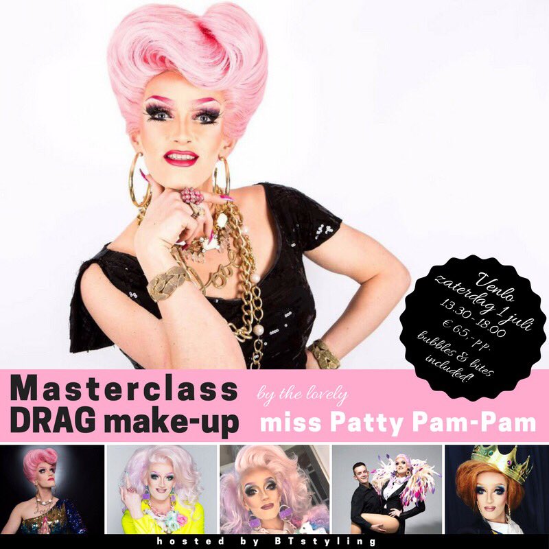 #masterclass #drag #makeup 1 juli #venlo by Miss Patty Pam-Pam #proud voor iedereen!!!! inschrijven: info@btstyling.nl