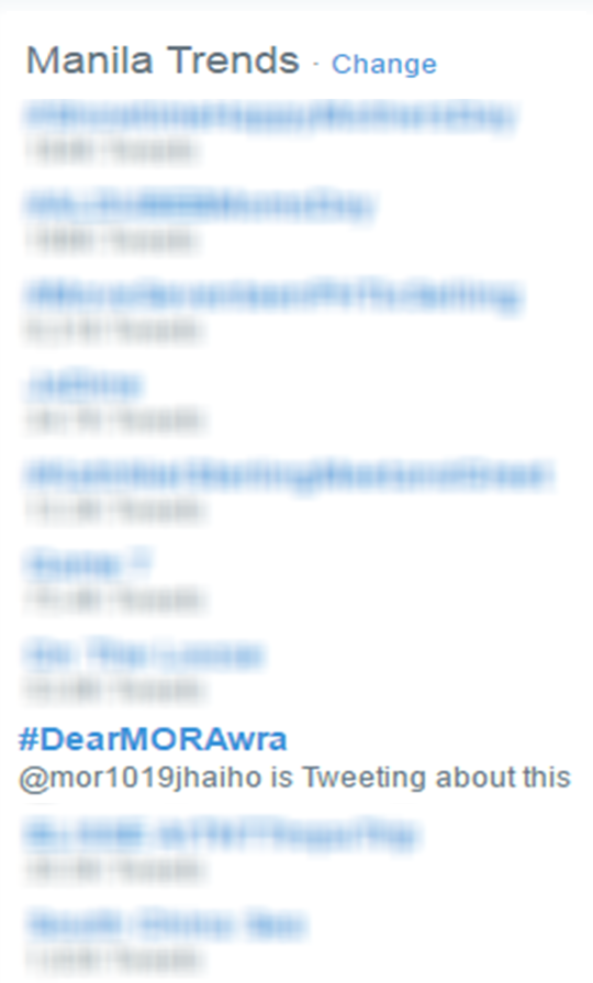 MORentPH's tweet photo. Trending ang #DearMORAwra! MORaming salamat mga kaMORkada! Bukas ulit! :) @mor1019jhaiho @mor1019jocoloco https://t.co/zdpWK5r1yJ