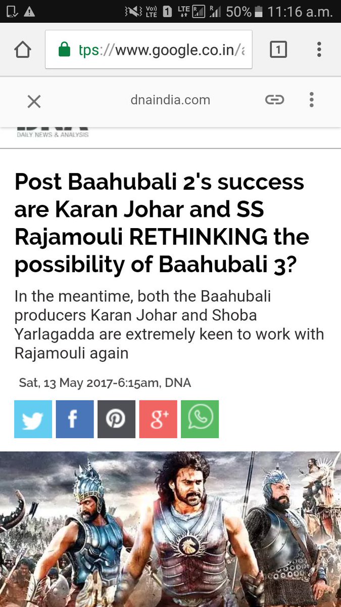 DamodarModgill's tweet photo. I think u both just read my Tweet 😝@ssrajamouli @karanjohar... Excited and Waiting for The 3rd. Jai Mahishmati👐 https://t.co/3LstcxnBPo