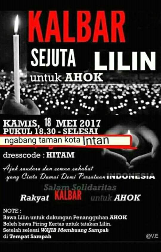 natalius_pfc's tweet photo. Hadirilah malam solidaritas.
sejuta lilin untuk bapak AHOK @basuki_btp 
#SaveAhok 
#cintaNKRI
#ngabangcintaAHOK
#kablandak
#kalbar https://t.co/8V1HA93jhw