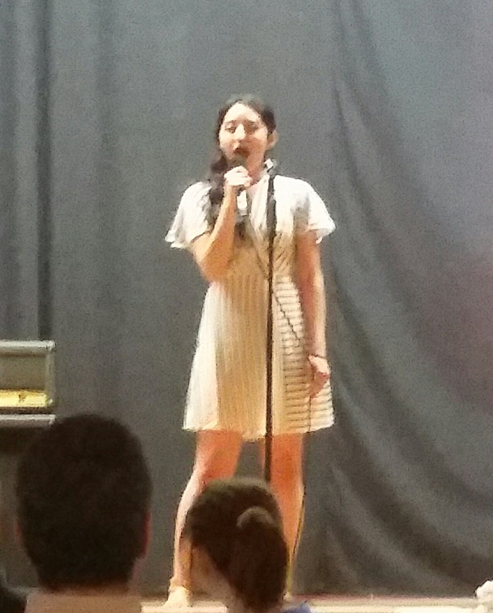 cheeseheadmrsg's tweet photo. My students are beautiful! Andrea rallying the people with a song from Evita! #NOMT #EHSchoir #talentedlikeherteacher https://t.co/J2rHT3HetV