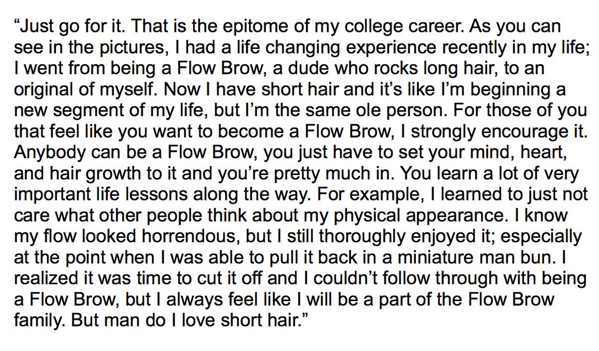 humansofLWC's tweet photo. "Just go for it. That is the epitome of my college career. As you can see in the pictures." https://t.co/Q7JzAt0vQ1