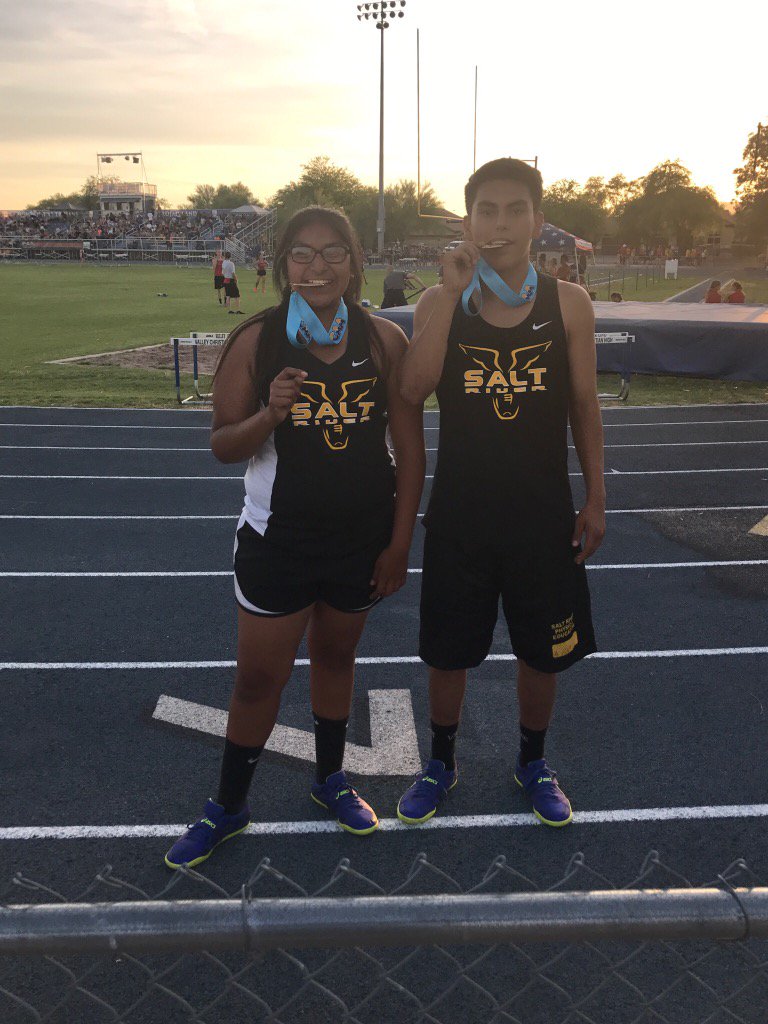 SaltRiverAD's tweet photo. Two state titles for SRHS! Congrats Jacob Schurz and April Wahpeta! https://t.co/riyXbMMA1V