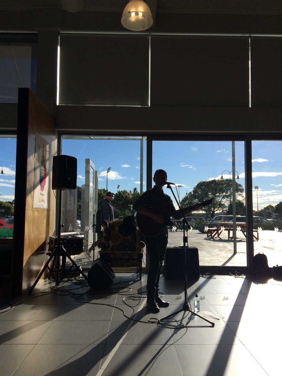 TeTakere's tweet photo. The silhouette of singer songwriter Charlotte Yates on a sunny Saturday #festivalofstories https://t.co/wKflO1wMIl
