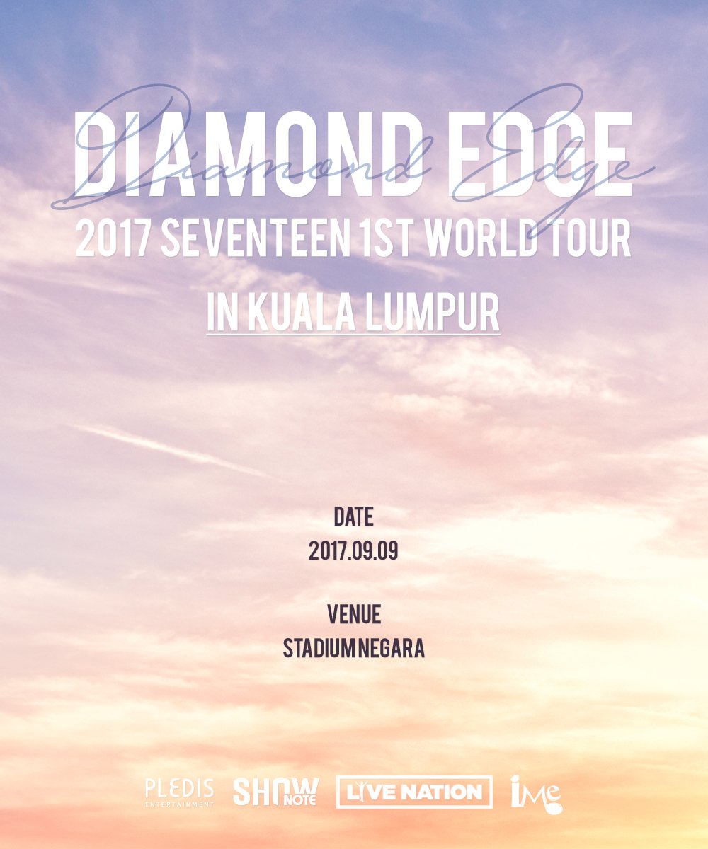 2017 SEVENTEEN 1ST  WORLD TOUR “DIAMOND EDGE” IN KUALA LUMPUR

facebook.com/imemalaysia/ph…

#DIAMOND_EDGE #IME #SEVENTEENINMY