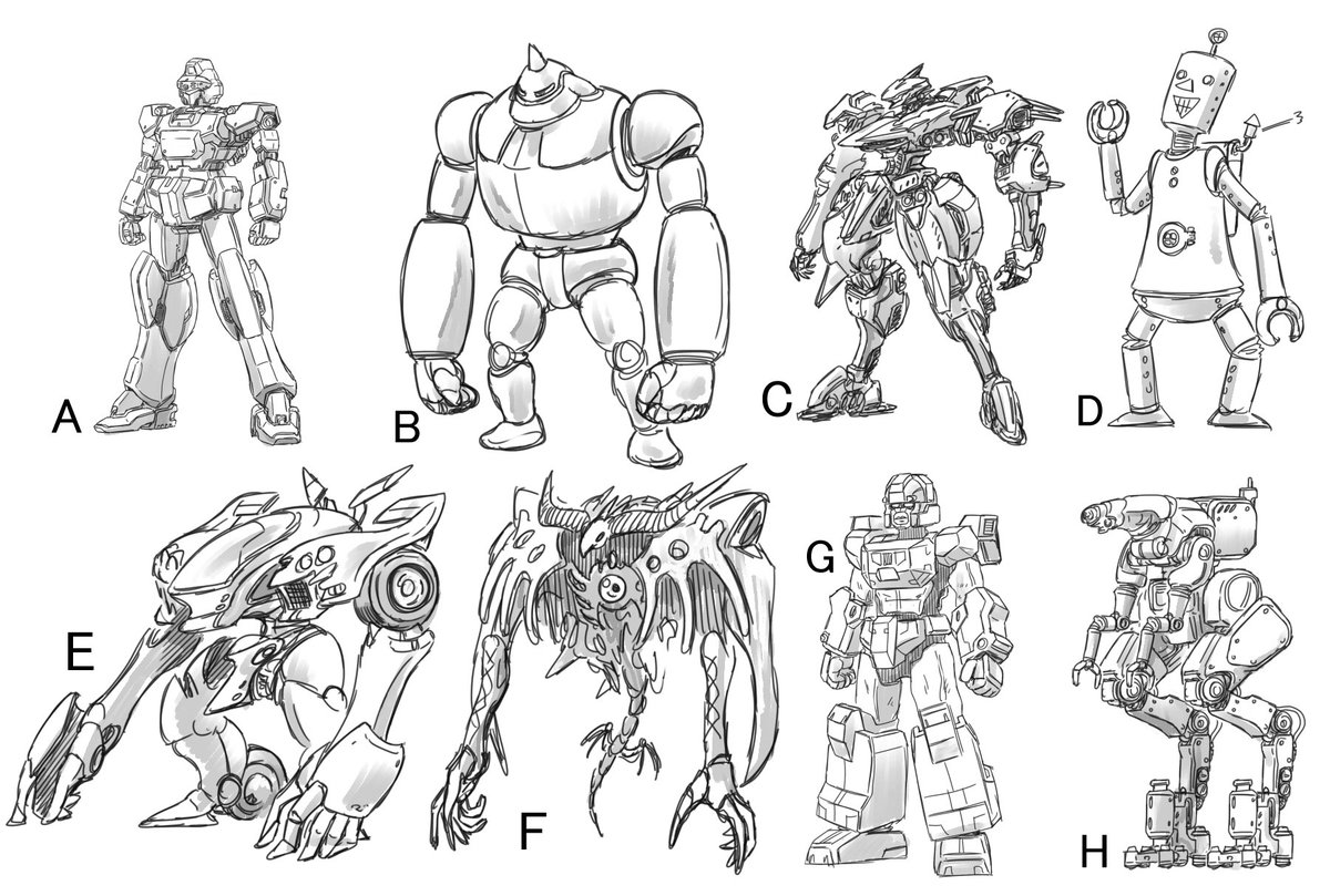 こんなの選べないよ ロボットのデザイン8種類 選ぶとしたらどれが好き Togetter