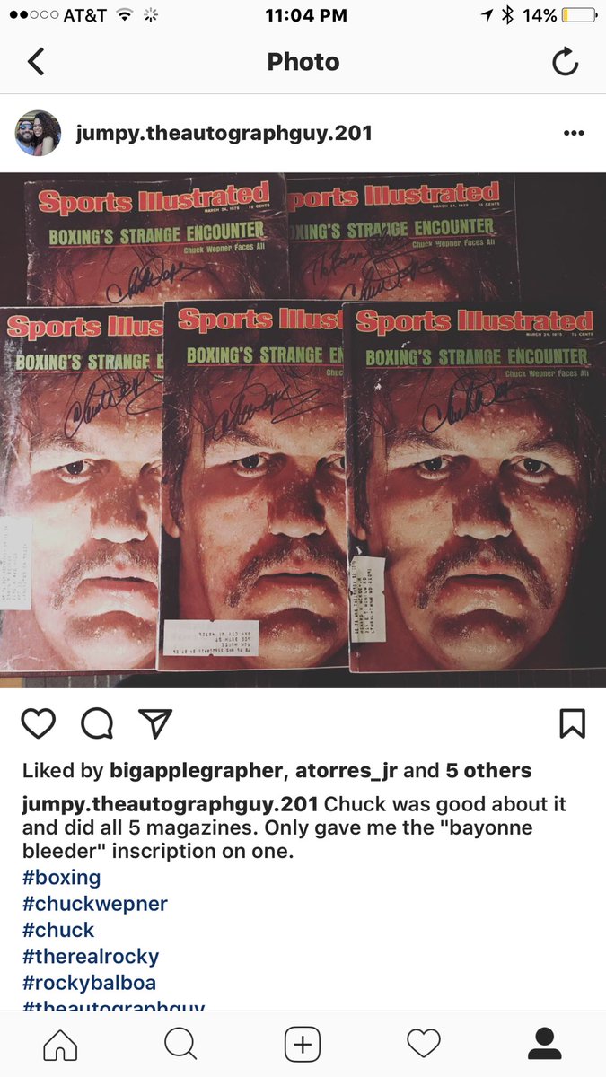 jOrgEjumpy201's tweet image. 5 @SInow magazines signed by chuck wepner. Super nice guy . #boxingautographs #chuckwepner #chuck #therealrocky