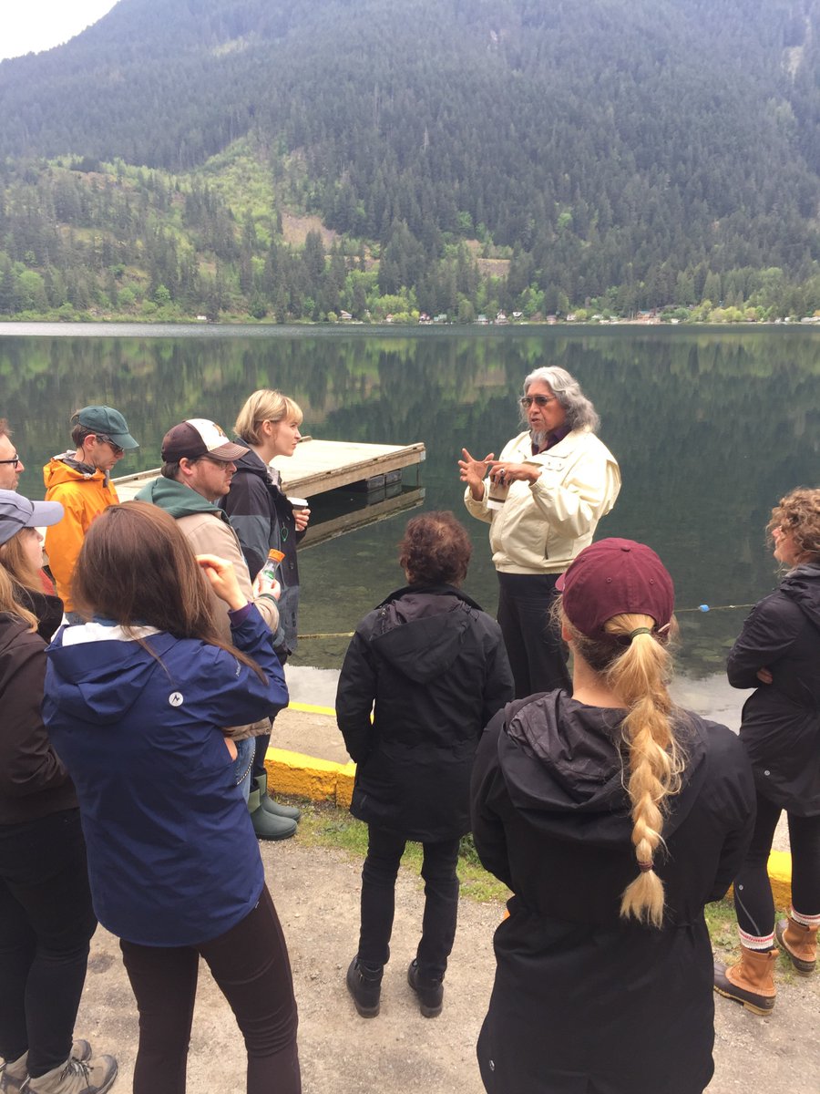 Ethnohistory fieldschool students learning from Naxaxalhts'i (Sonny McHalsie)
