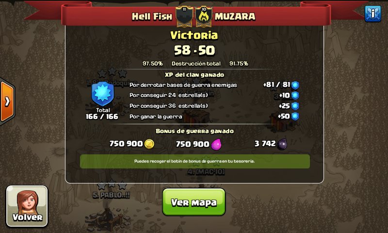 Muy buena guerra casi perfecta contra MUZARA, felicidades a todos los miembros
