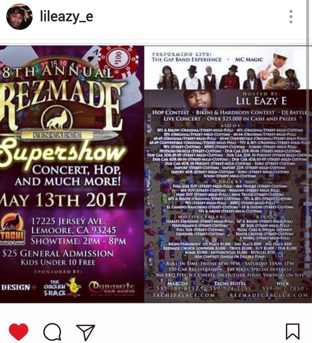 BlackFinnGypsy's tweet photo. #LilEazyE @ewrightjr #Twitter lileazy_e #insta #Lemoore #California May13,2017~8th Annual #Rezmade #Supershow #Concerts #Events #EAZYDuzIt https://t.co/pM3RxVSxqu