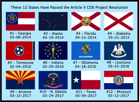 These 12 States have passed the #ArticleV #COSProject Resolution.

Will your State be next?

#FiscalRestraints • #LimitedPower • #TermLimits