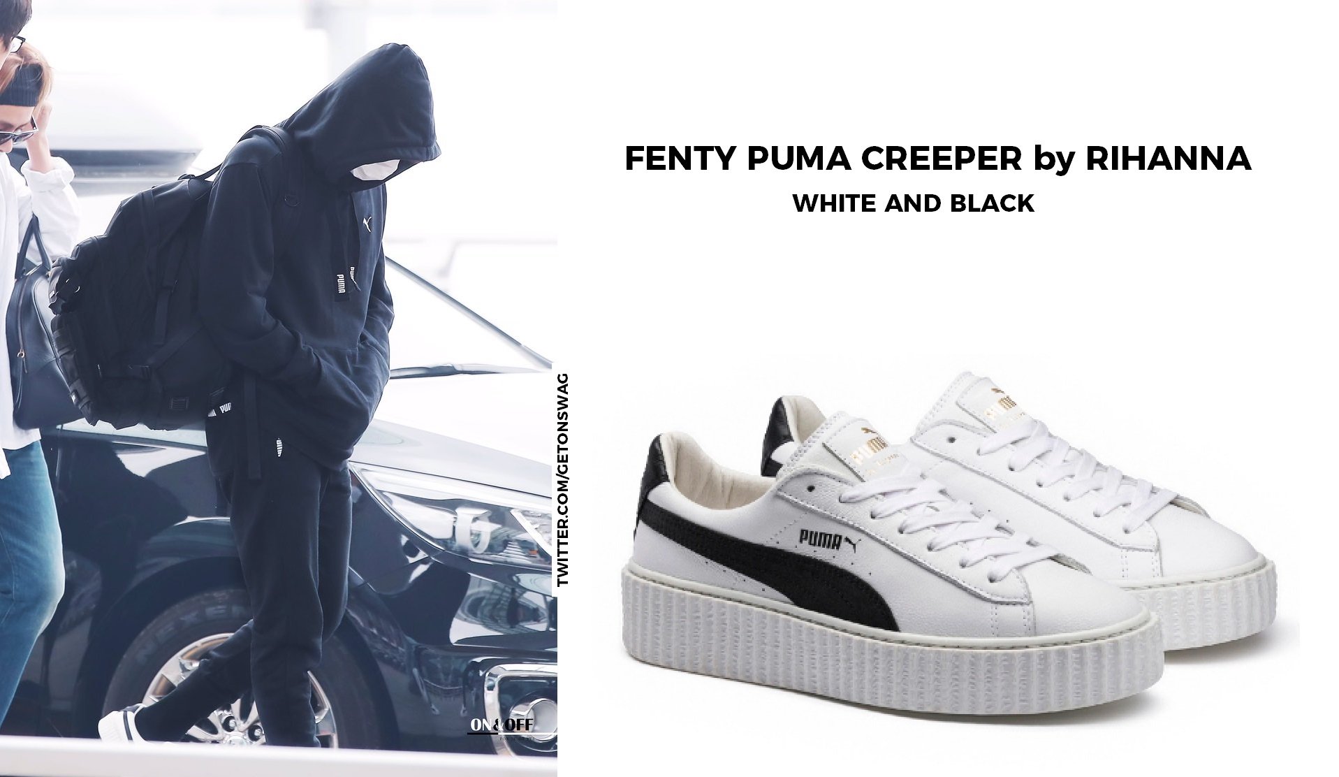 Beyond The Style ✼ Alex ✼ on X: JIN #BTS 190426 Music Bank arriving #JIN  #방탄소년단 #진 #석진 PUMA FENTY by RIHANNA Cleated Creepers LOUIS VUITTON anton  tote BALENCIAGA cap OFF-WHITE check
