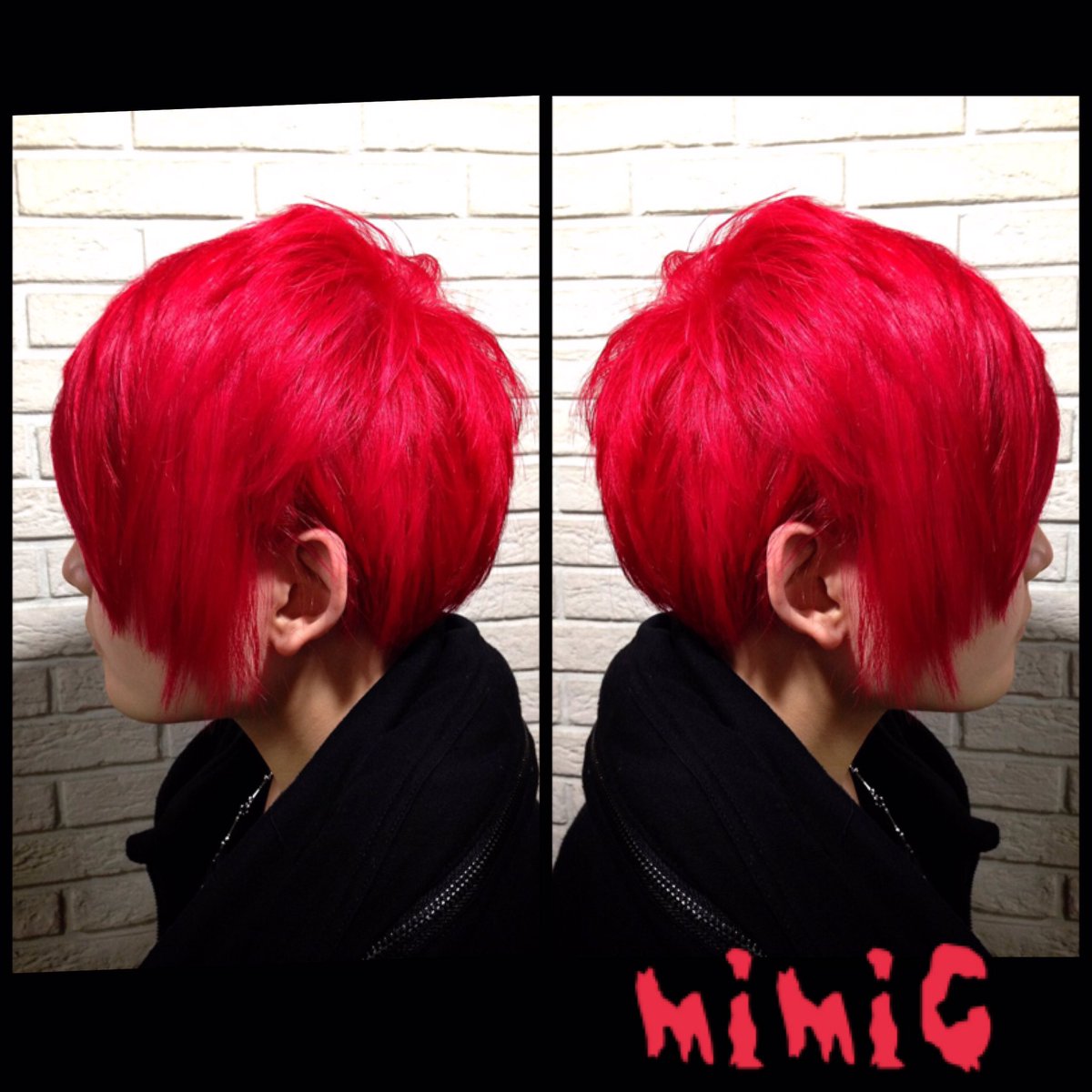 赤髪 RED♥️BLACK🖤 ⁡ #幅広いスタイル #岡山派手髪#個性派#デザインカラー