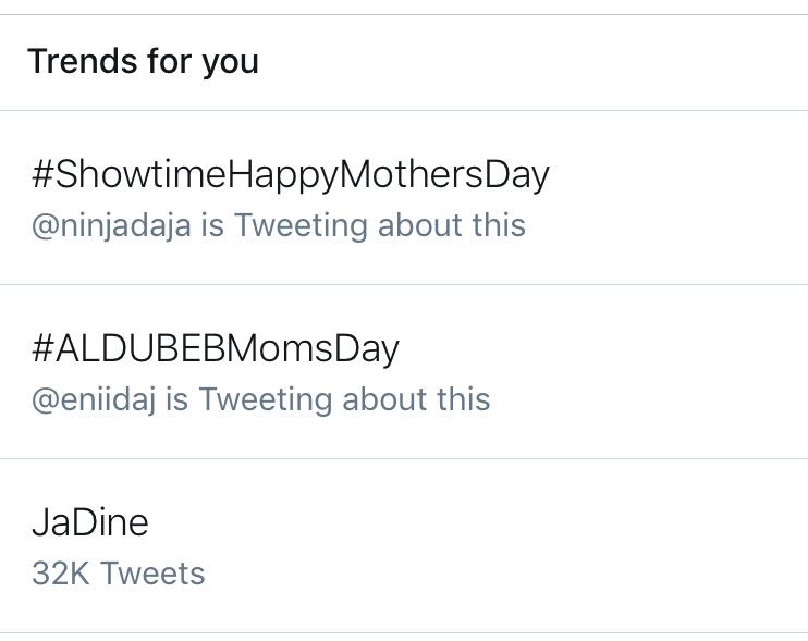 JaDine is trending 
Congrats JaDine see you every Saturday 

ItsShowtime WelcomesJaDine 
#ShowtimeHappyMothersDay