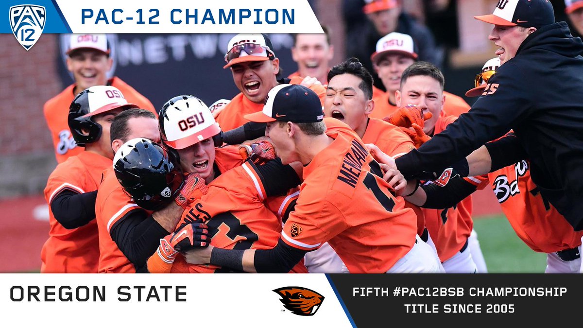 Ladies and gentlemen, your #Pac12BSB Champions, <a href="/BeaverBaseball/">Oregon State Baseball</a>! ⚾️