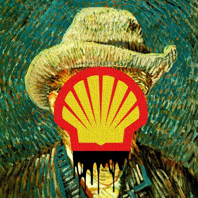 Fietsreiziger's tweet photo. The #VanGogh museum showing it's dark side. #VanGogh8 protesters still held captive for anti @Shell_Nederland ties protest. @vangoghmuseum https://t.co/VdoP7pynTc