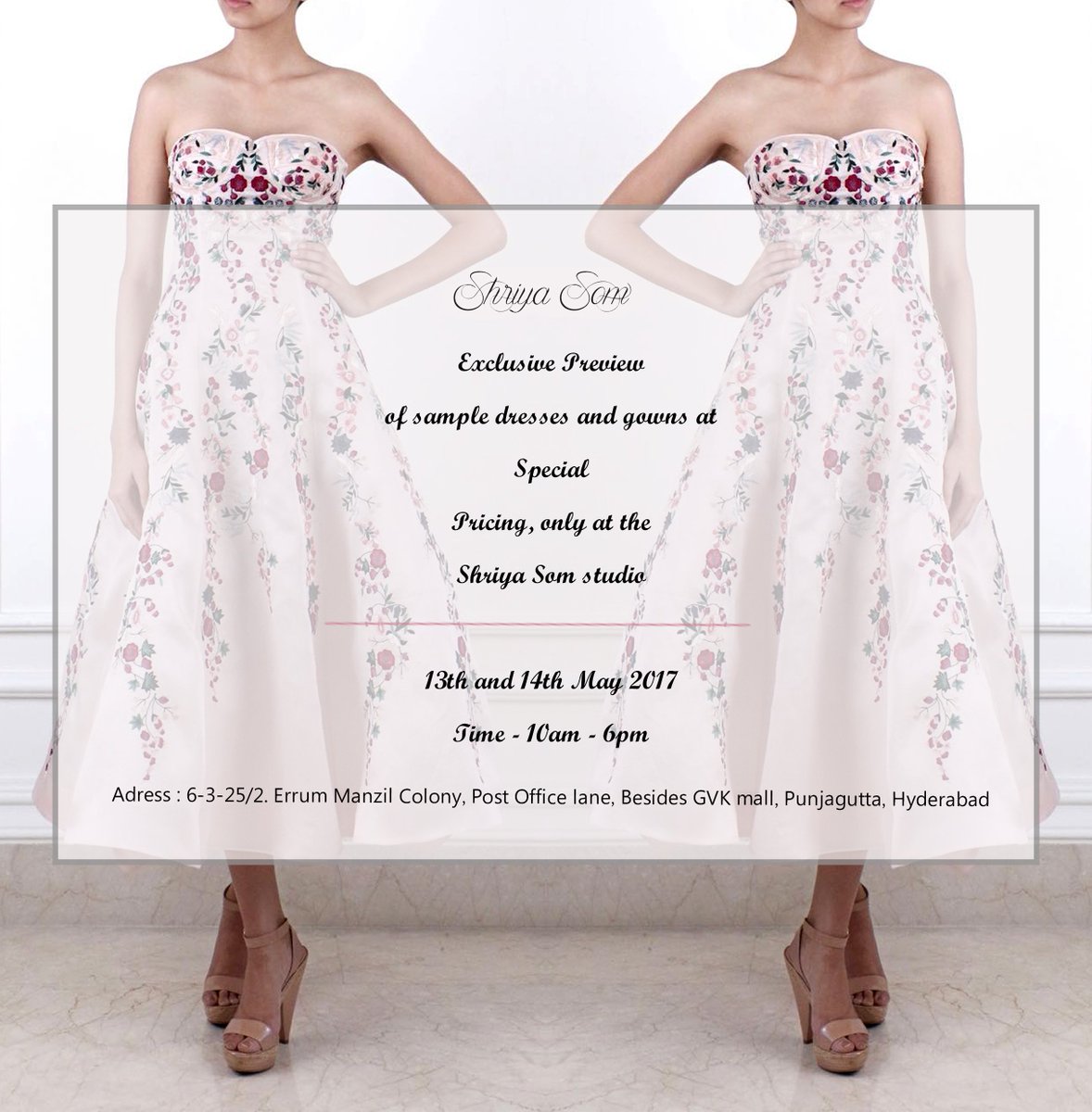 Last 2 days - exclusive preview of sample #dresses &amp; #eveningwear ! call +91 96405 77111 or email us 💻 info@shriyasom.com for more info!