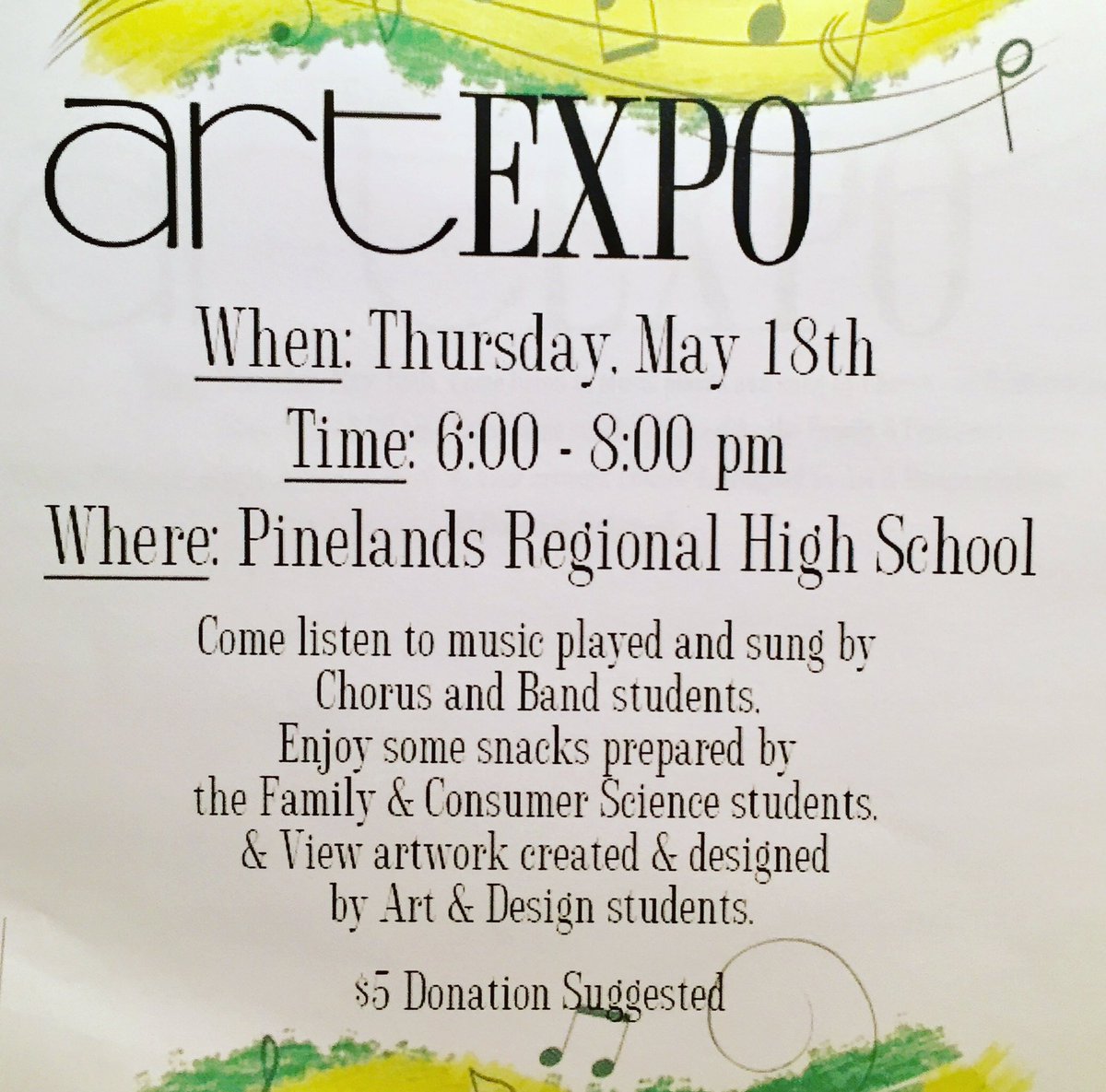 t_guercioni's tweet photo. Come out &amp; support ART EXPO this THURSDAY 5/18 at the High School. Student artwork, music, singing, &amp; sweet treats! https://t.co/8a9L8AQ19Q
