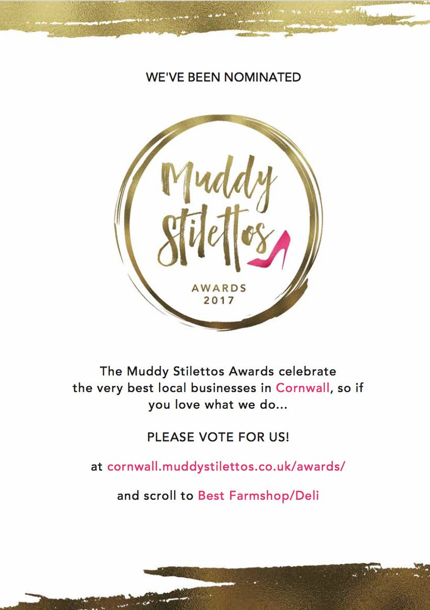 You could help us bring home the award! #votenow #bestfarmshop #thankyou cornwall.muddystilettos.co.uk/vote/