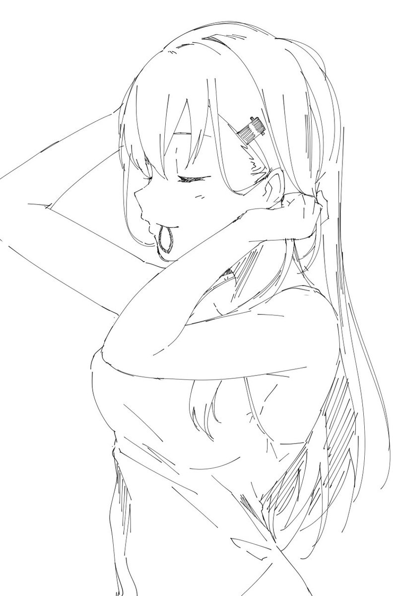 たまにはポニテも良いかな 