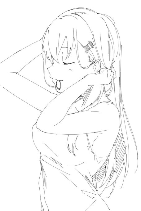 たまにはポニテも良いかな 