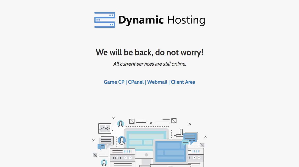 Dynamic_Hosting's tweet image. We will be back!