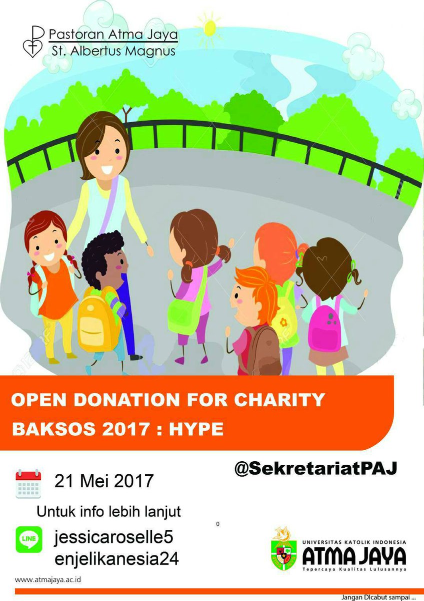 Jarkom PAJ :
Kami panitia MINI BAKSOS 2017 membuka open donation for charity😀
Pengumpulan terakhir 18 Mei 2017 yaaa😊 
Terimakasih😄