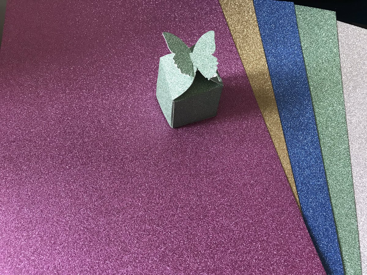SmoothOperatio3's tweet image. Glitter Butterfly Favour boxes on glitter card! These are my favourite
