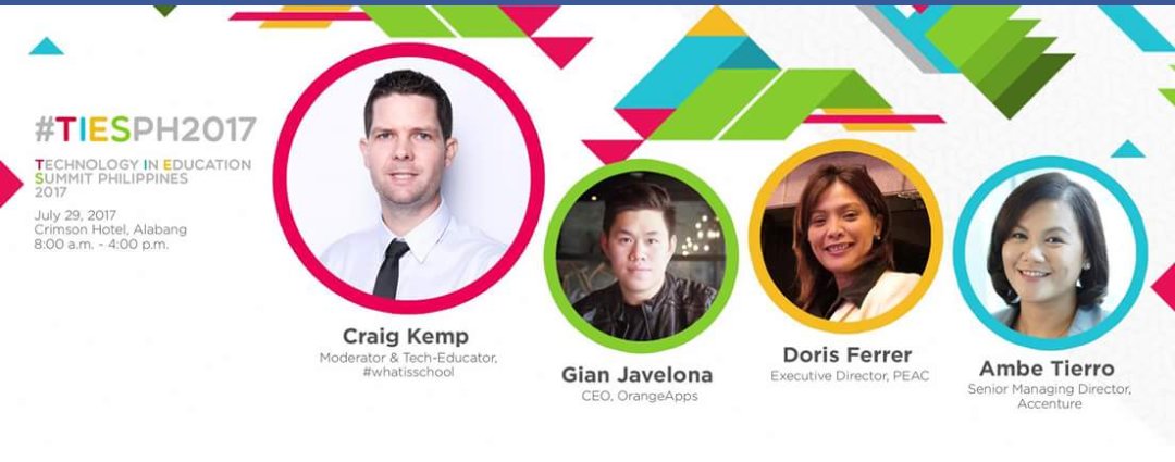ginoloko's tweet image. Technology In Education Summit #TIESPH #TIESPH2017 Here are our speakers!
