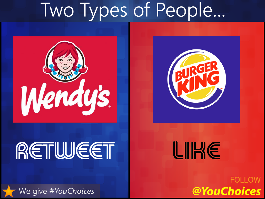 YouChoices's tweet photo. Wendy's or Burger King? https://t.co/HdUI7Bw4NW